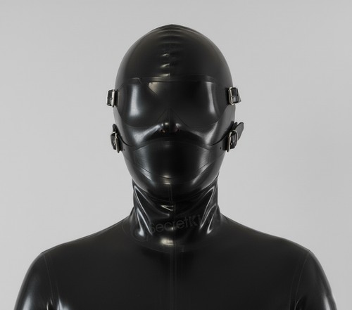 3tlg latex bondage - latex, maske