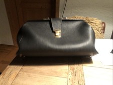 Alte Tasche, Vintage, Arbeitstasche, Arzttasche, schwarz