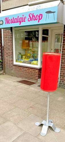60er 70er stehlleuchte rot - ,