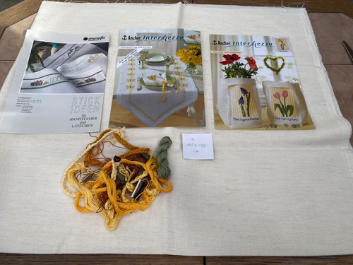 Stoff zum sticken - mit, garn