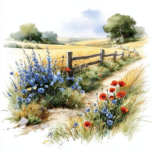 Wandbild sommer landschaft - sommer,