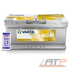 VARTA AUTOBATTERIE 12V 105Ah STARTERBATTERIE 950A AGM A4 + 10g BATTERIE-POL-FETT