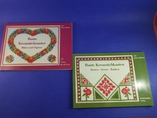 2 Kreuzstich Bücher Bunte Kreuzstichmuster  Bunte Kreuzstichkanten Musterblätter