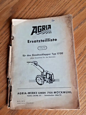 Agria Ersatzteilliste