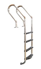 Pool Leiter Treppe Edelstahl VA 4 Stufen für Schwimmbecken bis 150cm Tiefe 