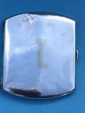 Getriebenes Zigaretten- / Karten Etui, 800 Silber, Adel, goldene Krone über "L"