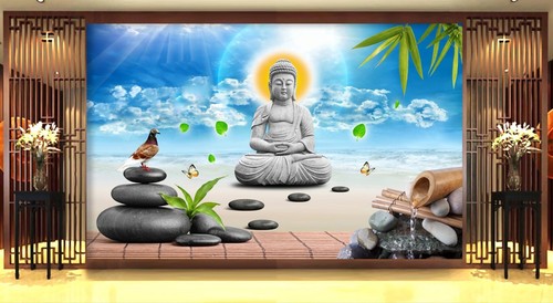 Strand buddha strahlen - 3d,