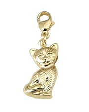 Anhänger Charm Katze Gold 333