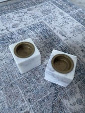 Echte Marmor Teelichthalter 2er Set Kerzenhalter