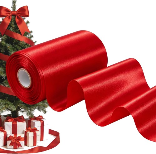 Satinband 20m rot 10cm - 20m, breit
