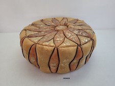Pouf Sitzkissen Leder Beige