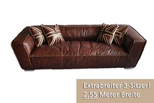 Echtleder Design Vintage Antik Ledersofa Vollleder