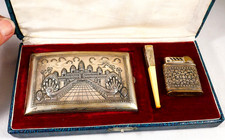 Etui mit Raucherutensilien, um 1900, 3 Teile