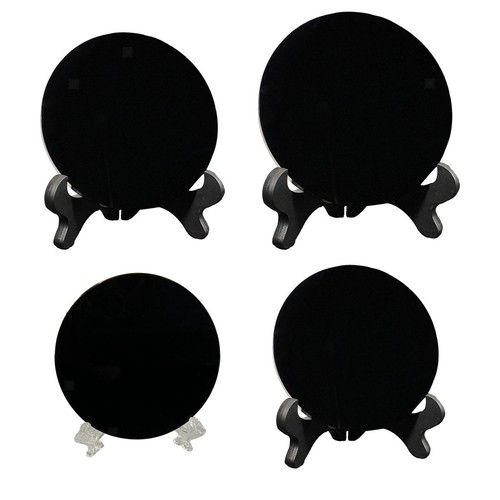 Schwarze obsidian scheibe - schwarze,