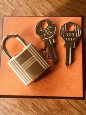 Orig. Hermes Gold Schloss 120  Lock and Key for Kelly Birkin 2x Schlüssel  new