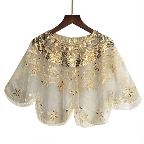 Damen pailletten vintage cape - pailletten,