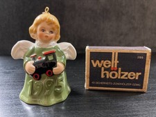 Goebel Engel Weihnachtsengel Jahresglocke 1995 mit Lok 6,5cm Christbaumschmuck
