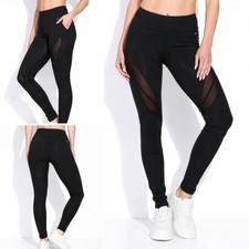 Damen Sport Leggings Schwarz