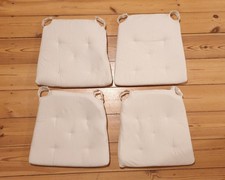 IKEA JUSTINA Stuhlkissen - 4 Mal - weiß - 42/35x40x4 cm - gebraucht
