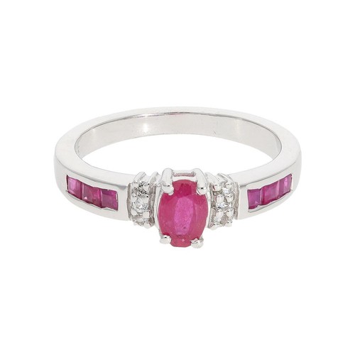 Rubin damen ring - damen, silber