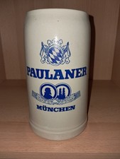 Masskrug,  Tonkrug der Brauerei Paulaner München 1,0l - passend zum Oktoberfest