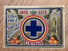 Antikes Orangenetikett JOSE