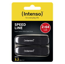Intenso USB Stick 64GB Speicherstick Speed Line schwarz USB 3.2 2er Pack