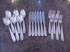 WMF 3100 Hammerschlag Vorspeisenbesteck für 6 Personen 18 Teile Silber 90er TOP