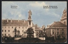 Warszawa, Pomnik Mickiewicza, Ansichtskarte 