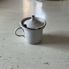 Alter kleiner Emaille Senfpot