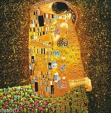 KLIMT, Der Kuss, Leinwanddruck