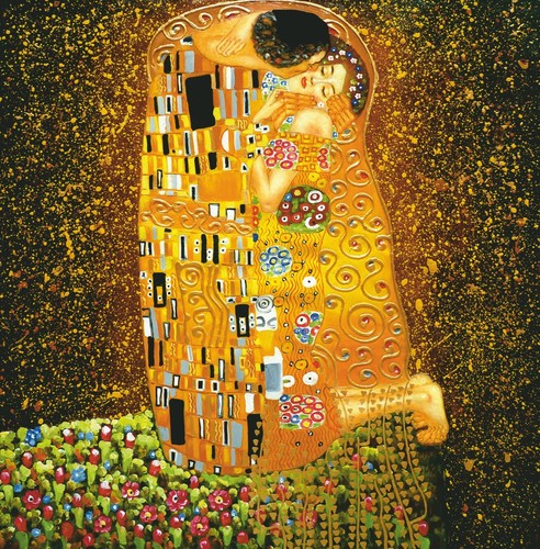 Klimt der kuss leinwanddruck - kuss,,