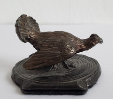Antike Wiener Bronze Auerhuhn auf Sockel, Art deco, Jugendstil, Jagd, Vogel