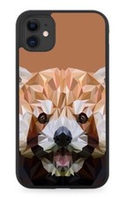 Geometrisches rotes Panda Gesicht Gummi Handy Hülle Pandas Formen Low Poly Low-Poly CG90
