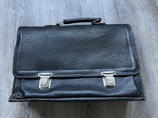 Werkzeugtasche, Aktentasche, Rindsleder, Schwarz, Schultasche, Lehrer, Vintage