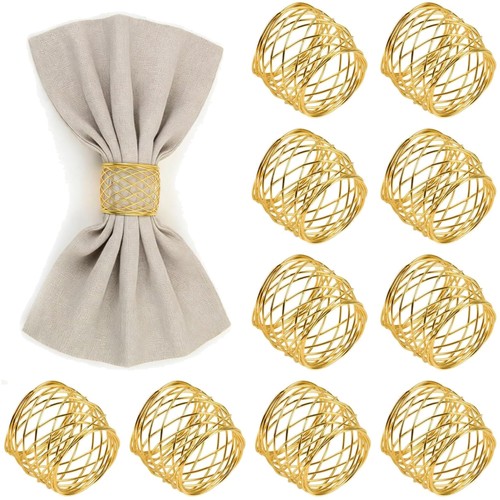 12pcs serviettenringe gold - 12pcs,