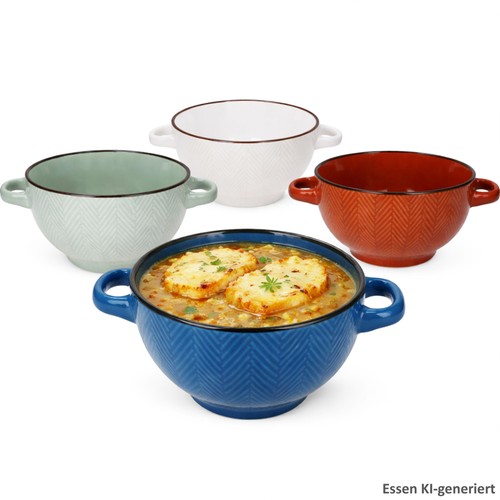 4er set chevron suppentassen - set,