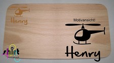 HB 52  Hubschrauber Name Holzbrett Holzbrettchen Lasergravur Frühstücksbrettchen