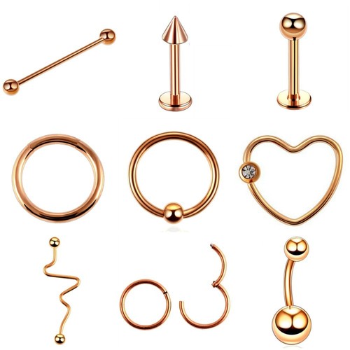 Rosegold piercing hufeisen - rosegold, bcr