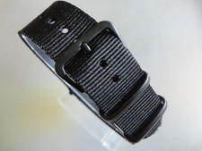 Natoband Nylon schwarz 18 mm