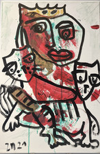 Portrait Königin Katze 60x40