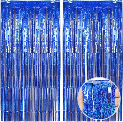 Lametta vorhänge blau - lametta,
