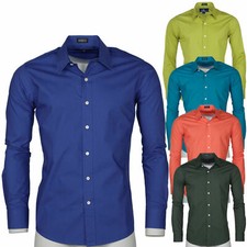 Herren Hemden Freizeit Business Hochzeit Langarm Modern Fit Hemd