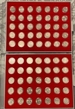 Quarter Dollar USA UNC 70 Stück verschiedene Motive 2 davon Silber 900 mit Box