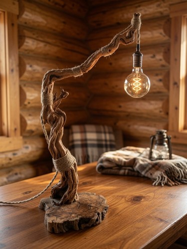 Tischlampe wurzelholz - ​tischlampe,