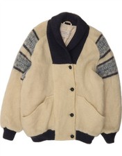 Alafoss Icewool Damen Oversized Strick Bomber Jacke UK 16 Large Off White ZT01