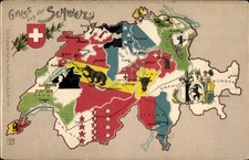 Landkarten Litho Schweiz