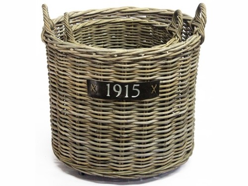 Kaminholzkorb rattan grau - rattan,