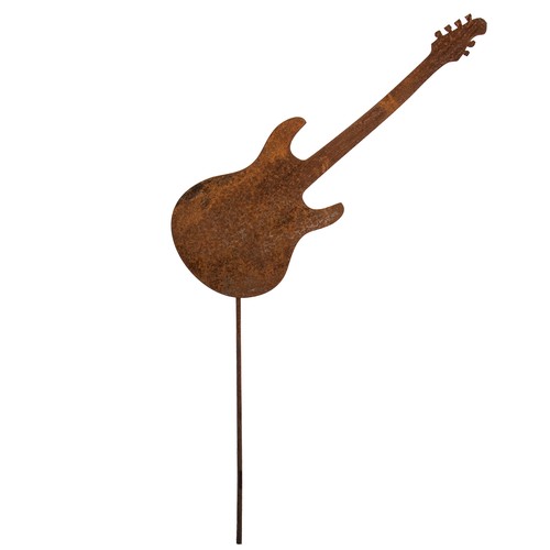 Gartenstecker edelrost gitarre - gartenstecker,