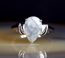 Ring Silber 925 Juwelo Howlith 19,4 mm Tropfen - modern elegant Zertifikat 